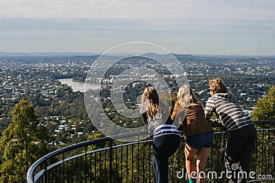 View of Brisbane from Mt. Coot-tha viewpoint Editorial Stock Photo