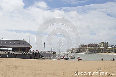 View of Broadstairs, Kent harbour and beach Editorial Stock Photo