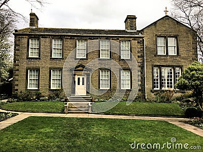 A view of the Bronte Parsonage in Haworth Stock Photo