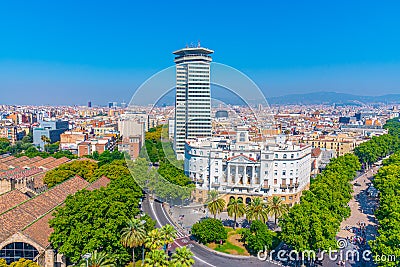 View of the building of Comandancia Naval de Barcelona in Spain Editorial Stock Photo