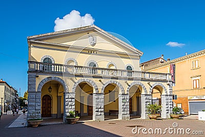 View at the building of Congress Palace in Cecina - Italy Editorial Stock Photo