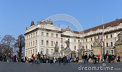 View of the building of the President of the Republic in Prague, Czech republic Editorial Stock Photo