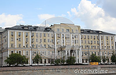 View of the building of the Russian Union of Industrialists and Entrepreneurs Editorial Stock Photo
