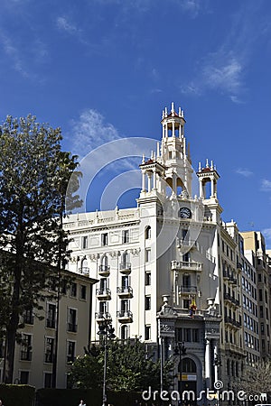 View building in Valencia Editorial Stock Photo