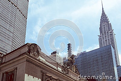 Buildings around the Grand Central Terminal in New York Editorial Stock Photo