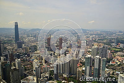 View of the bustling metropolitan cityscape of Kuala Lumpur. Editorial Stock Photo