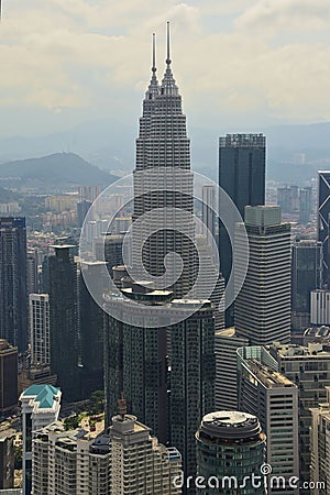 View of the bustling metropolitan cityscape of Kuala Lumpur. Editorial Stock Photo