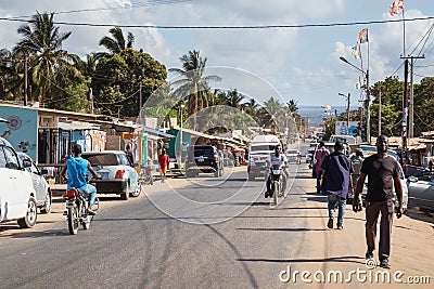 View of busy street scene in Pemba Mozambique Editorial Stock Photo