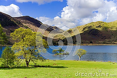 A view of Buttermere on a Spring day Stock Photo