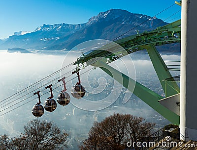 View on cable car of Grenoble in France Stock Photo