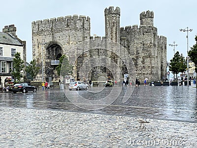 A view of Caernarfon Castle Editorial Stock Photo