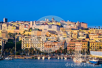 View of Cagliari, Sardinia, Italy. Editorial Stock Photo
