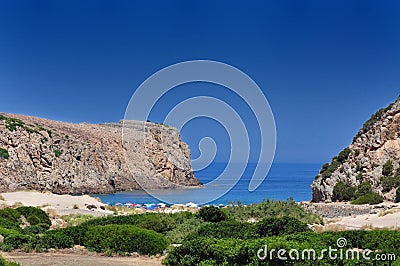 View of Cala Domestica beach, Sardinia, Italy Stock Photo