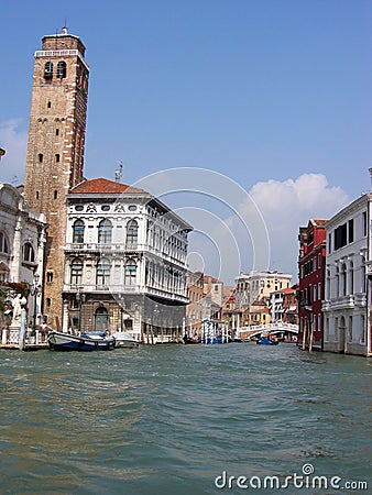 View of Cannaregio canal and Palazzo Labia Stock Photo