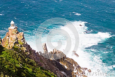 View of Cape Point lighthouse South Africa Stock Photo
