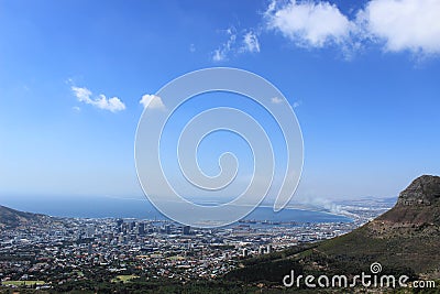 View of Cape Town from Table Mountain National Park Stock Photo