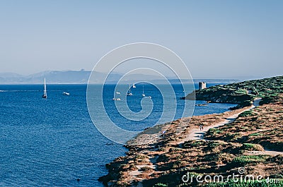 View of Capo San Marco, Tharros, Sardinia Stock Photo