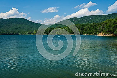 A View of Carvins Cove and Tinker Mountain Located in Botetourt County, Virginia, USA Stock Photo