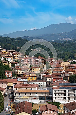 View of Castelnuovo di Garfagnana, Tuscany, Italy Stock Photo