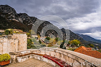 view from Castle Kruje, Kruje Albania, Skanderbeg Museum, Albania, Europe Stock Photo