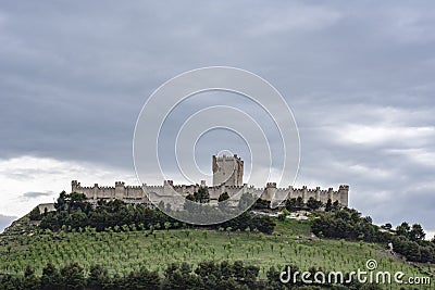 View of the castle of Penafiel, Valladolid Editorial Stock Photo