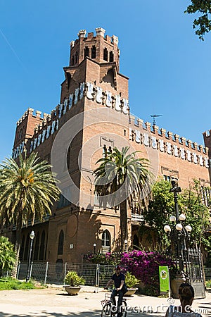 View of the Castle of the Three Dragons Castell dels Tres Drago Editorial Stock Photo