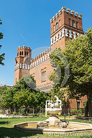 View of the Castle of the Three Dragons Castell dels Tres Drago Editorial Stock Photo