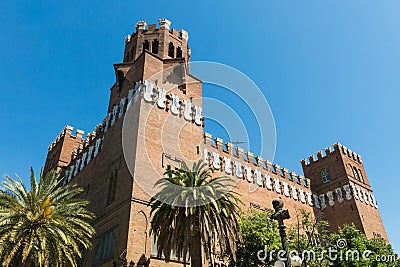 View of the Castle of the Three Dragons Castell dels Tres Drago Stock Photo