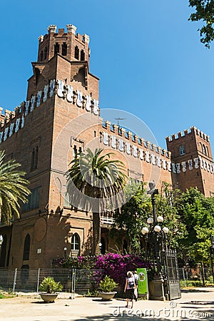 View of the Castle of the Three Dragons Castell dels Tres Dragons in the Parc de la Ciutadella Editorial Stock Photo