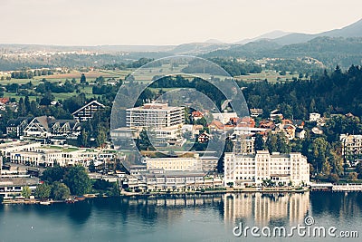 View from the castle to Lake Bled Editorial Stock Photo