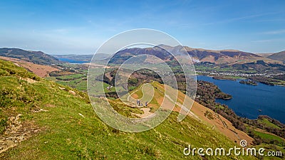 View from Catbells in the Lake District, Cumbria. Stock Photo