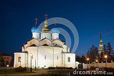 View of the Cathedral of the Annunciation of the May night. Kazan Kremlin. Kazan, Russia Stock Photo