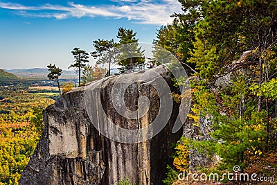 View of Cathedral Ledge at Echo Lake State Park, New Hampshire. Stock Photo