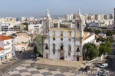 View on Cathedral in Old Town of Faro, Portugal Editorial Stock Photo