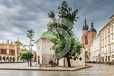 View of the Catholic Church of Mary and the Church of St. Adalbe Stock Photo