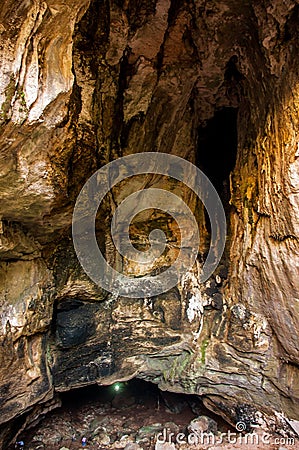 The view of cave entrance. Heaven Cave in Turkey Stock Photo