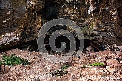 The view of cave entrance. Heaven Cave in Turkey Stock Photo