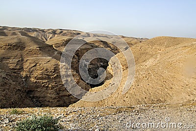 A view of the cave near Qumran Stock Photo