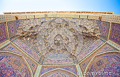 View of ceiling Nasir al-Mulk Mosque Stock Photo