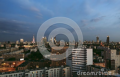 View of the center of Warsaw Stock Photo