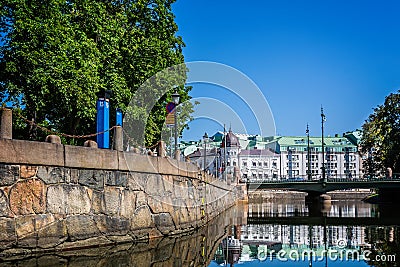 View of central Gothenburg from the canal in Gothenburg, Sweden Editorial Stock Photo