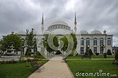 View of the Central Juma Mosque on a cloudy autumn day. Makhachkala Editorial Stock Photo