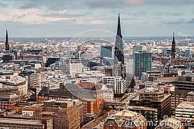 Top view Hamburg Stock Photo