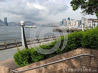 View from Central promenade, Main island, Hong Kong Editorial Stock Photo