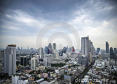 View of central silom in bangkok thailand by day Editorial Stock Photo