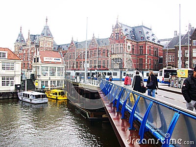 View of Central Station in Amsterdam, Holland, the Netherlands Editorial Stock Photo
