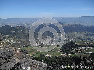 View of Almolonga Valley from Cerro la Muela in Quetzaltenango, Guatemala 5 Stock Photo