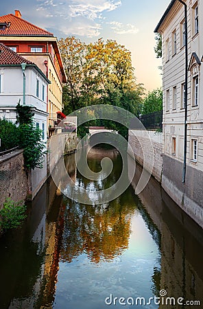 Channal Certovka in Prague Stock Photo