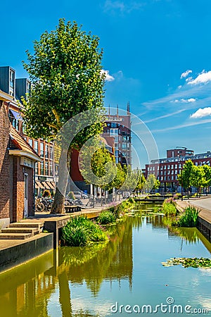 View of a channel in the center of Breda, Netherlands Editorial Stock Photo