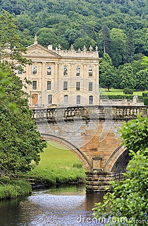 A View of Chatsworth House, Great Britain Editorial Stock Photo